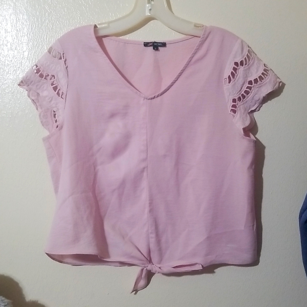 Women's Pink Size Small Cutout Blouse